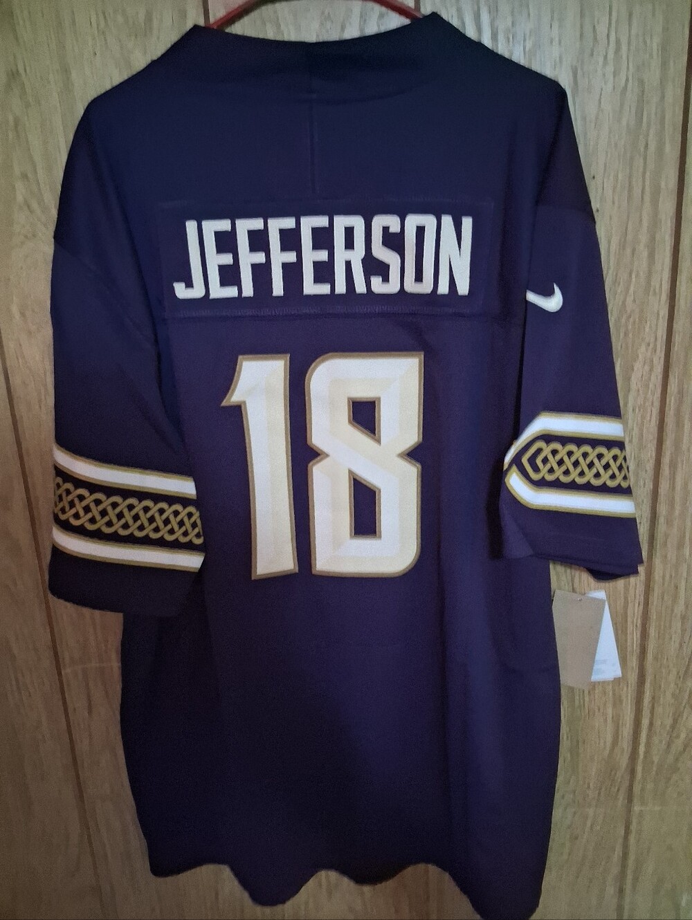 Sports Card With Justin Jefferson Minnesota Vikings Fuse Rivalry XL Jersey